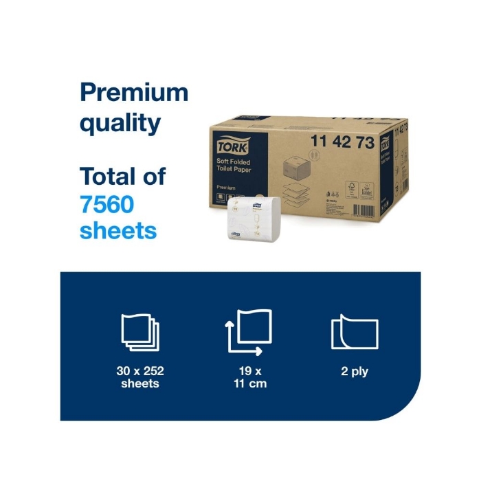 Tork Katlamalı Tuvalet Kağıdı Premium 252 Yaprak x 30 Paket resmi