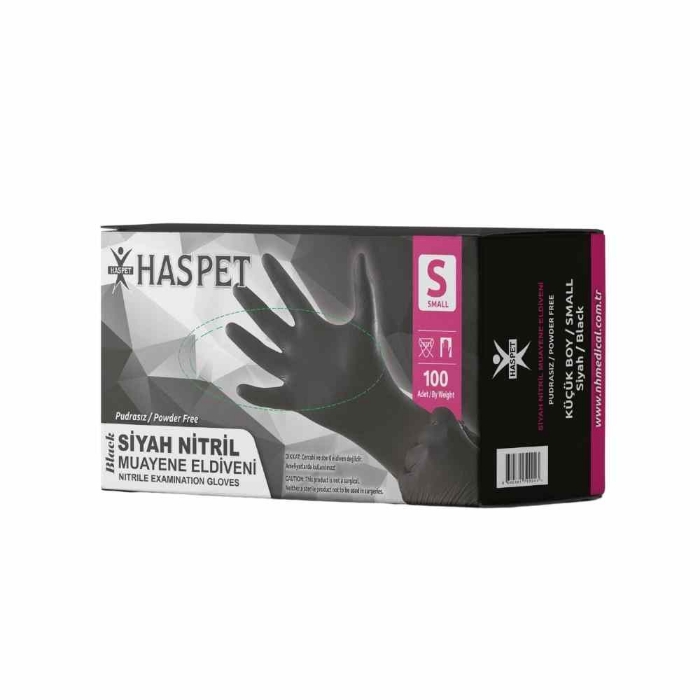 Haspet Muayene Eldiveni SİYAH Extra resmi