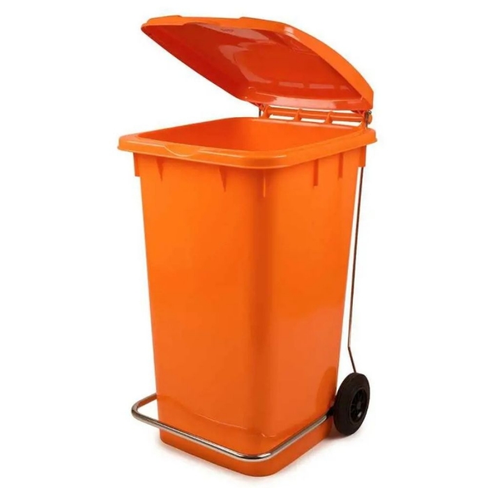 Konteyner 120 L Turuncu 1. Kalite Pedallı resmi