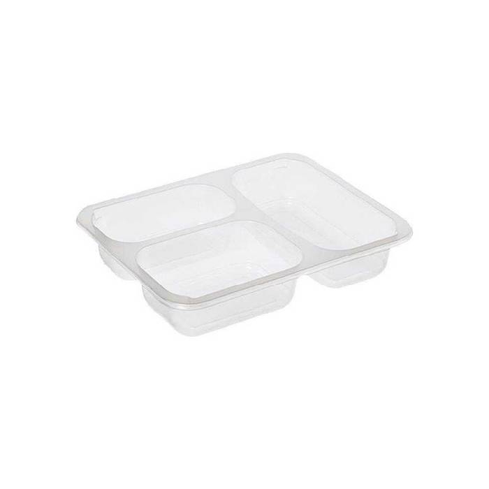 Plastik Yemek Kabı 3 Bölmeli*400
